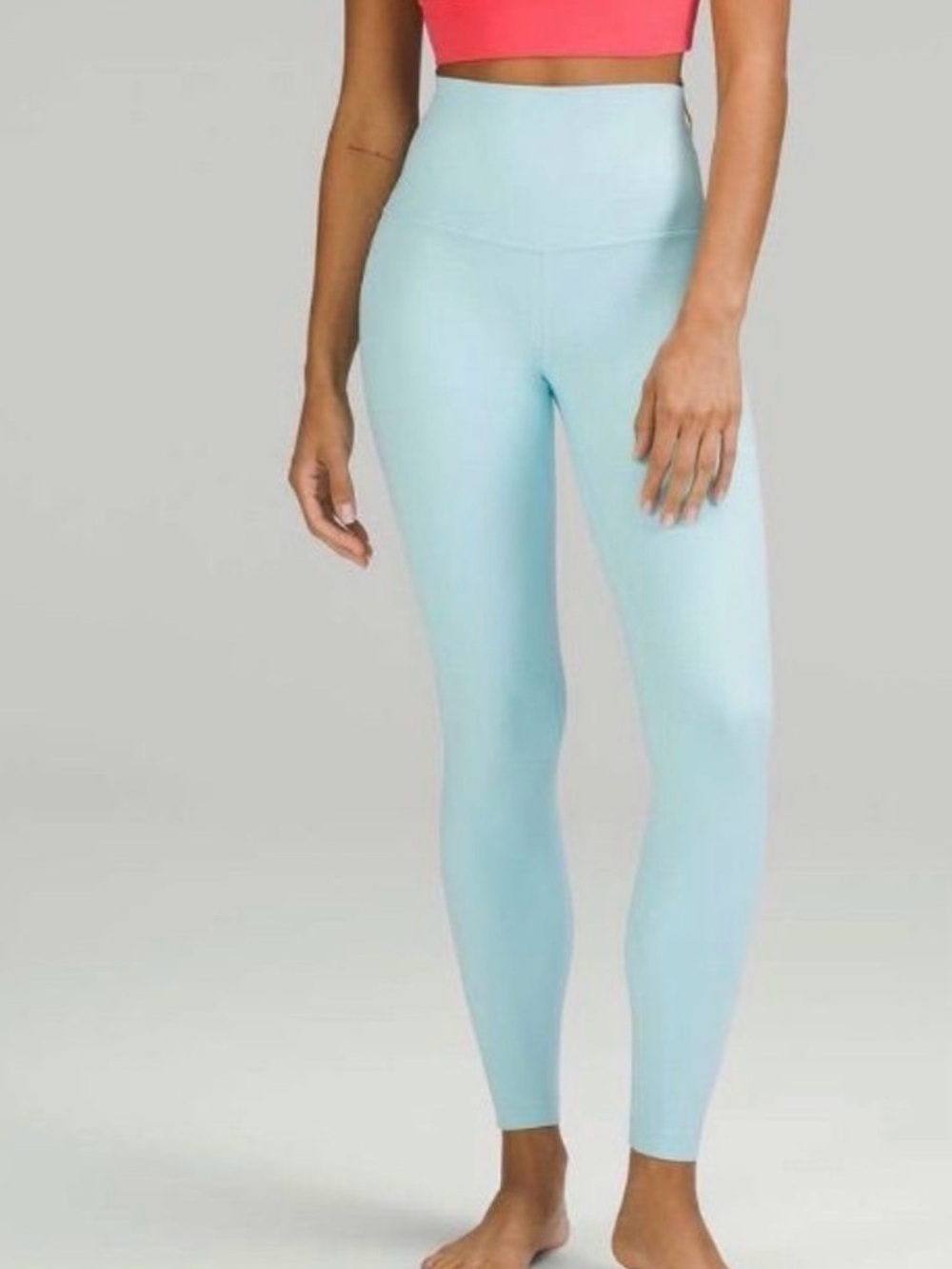 Lululemon high rise full length sky blue leggings wunder under train size 4